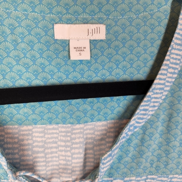 J. Jill Blue Green Shirt Rayon Size Small - Picture 2 of 8